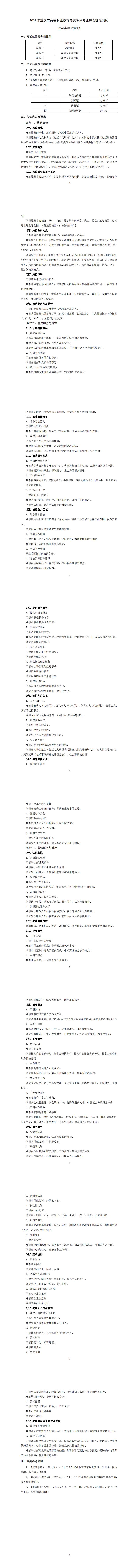 2024+年重庆市高等职业教育分类考试专业综合理论测试旅游类考试说明_00.jpg