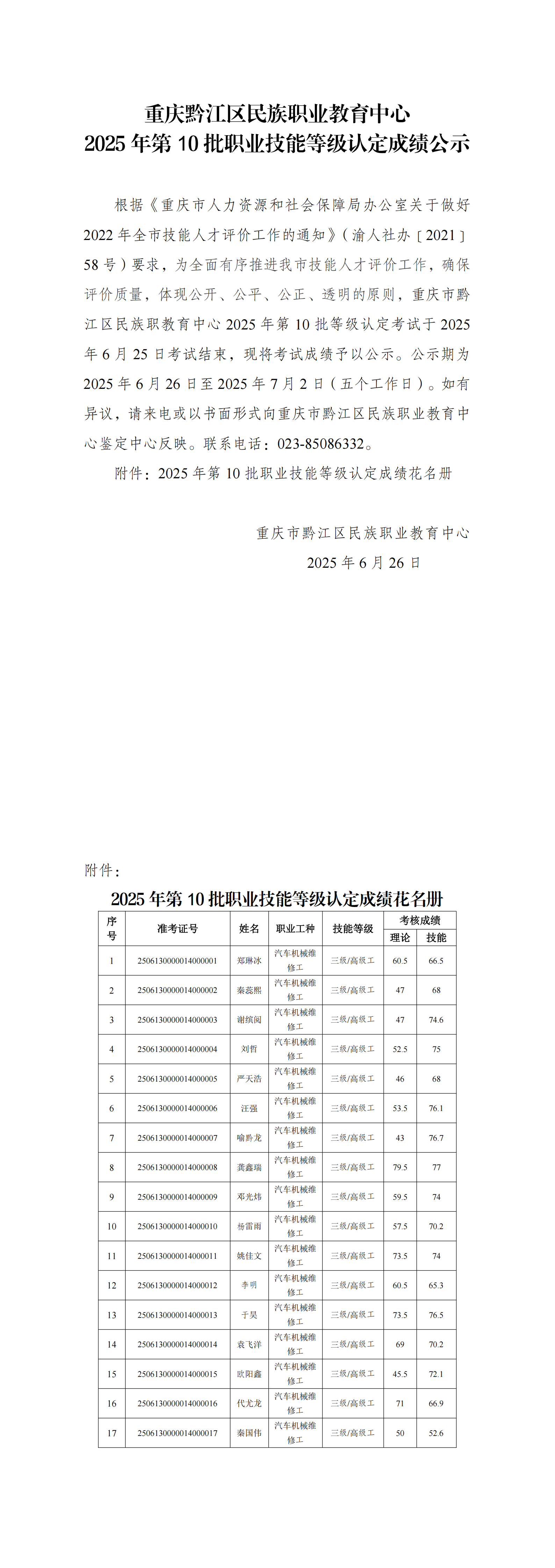 2025年第10批职业技能等级认定成绩公示_00